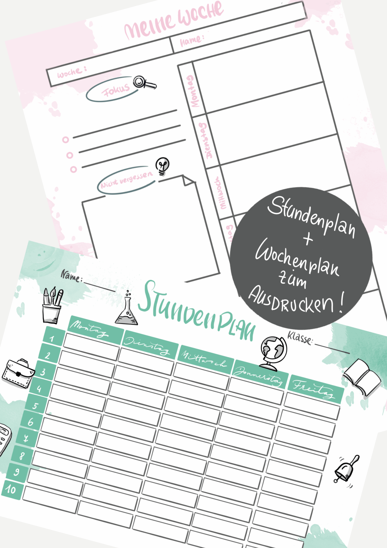 Stundenplan Vorlage und Wochenplan zum Ausdrucken